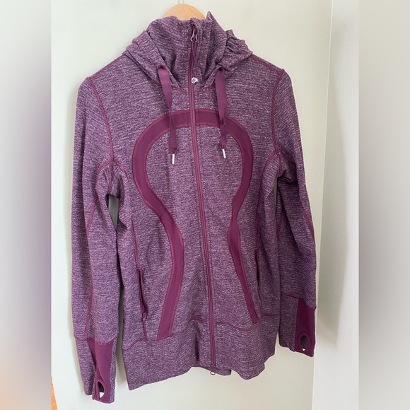 Lululemon Stride Jacket Mini Check Pique Plum Size 10 - Picture 3 of 16